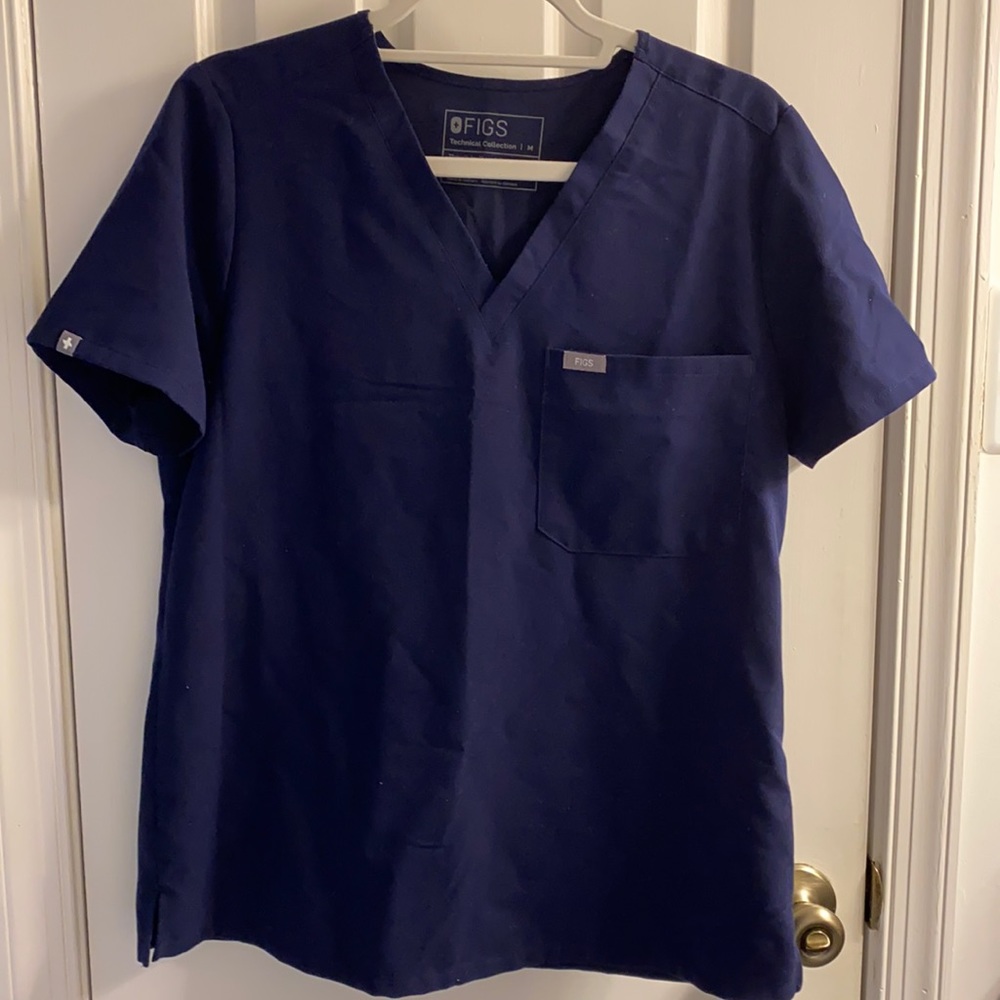 Figs Navy Catarina One-Pocket Scrub Top
